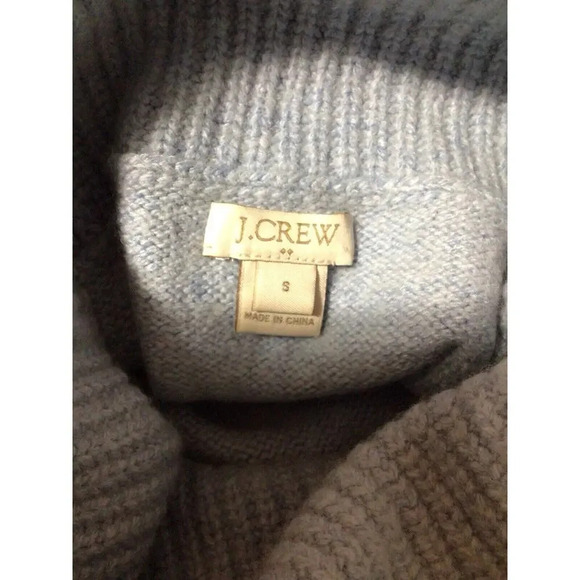 Wool Sweater Women Size Small Blue Knit Turtleneck Merino Light Jumper J CREW - Picture 5 of 7